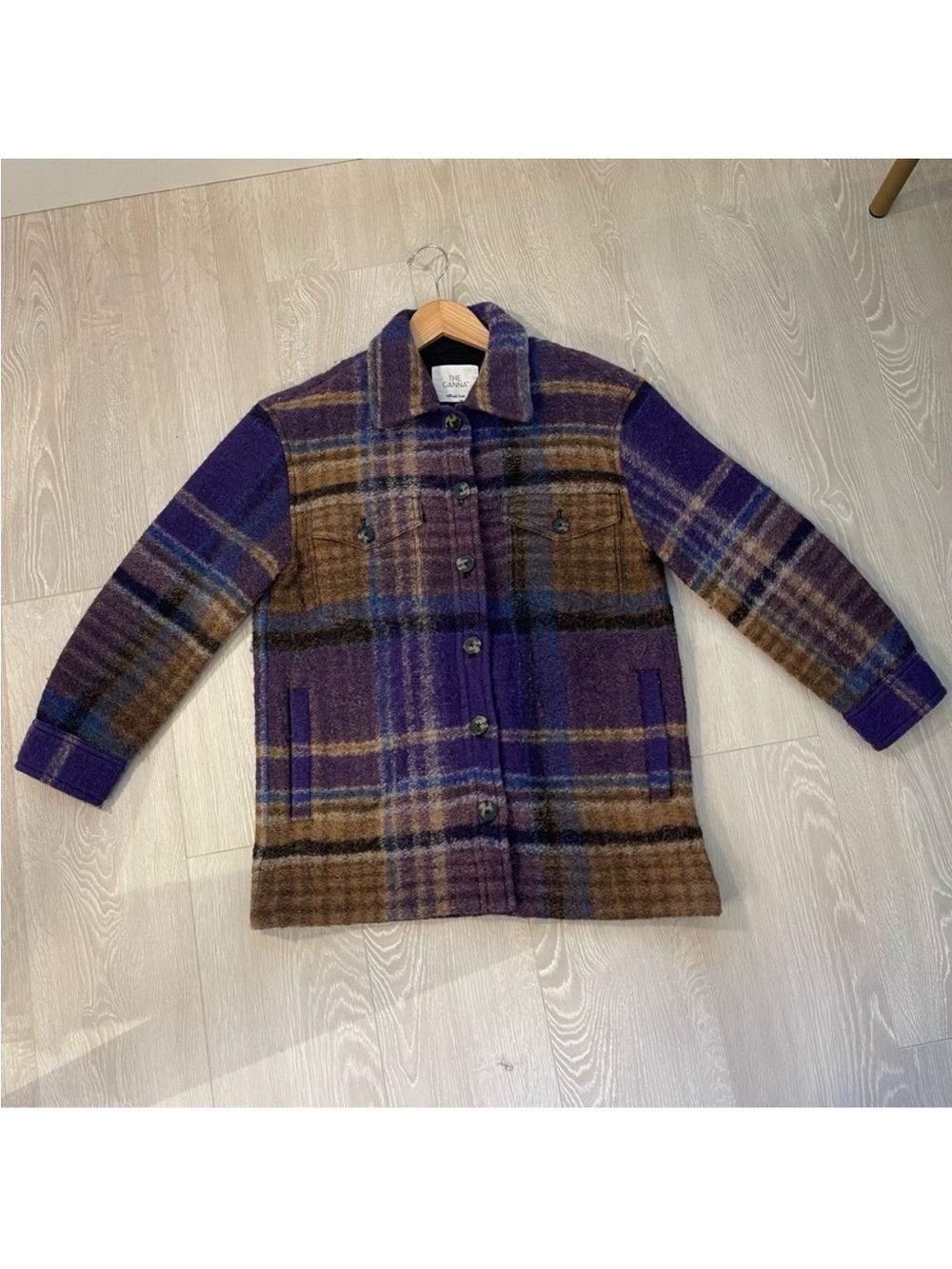 Wilfred Free The Ganna™ Utility Shirt Jacket Purple Blue Brown size Small - Picture 7 of 16